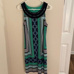 Studio One Sleeveless Dress - Green and Navy.  Size M
